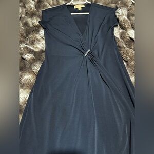 Michael Kors Black Knot-Front Midi Dress